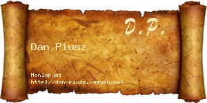 Dan Piusz névjegykártya